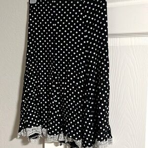 Women’s Black and White Polka Dot Skirt